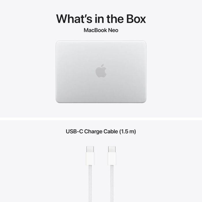 MacBook Neo 13" Retina/Apple A18 Pro (CPU 6-core, GPU 5-core, NeuralEngine16-core)/8GB/256GB - Silver - INT KB (No Adapter) - 2026 - imaginea 3