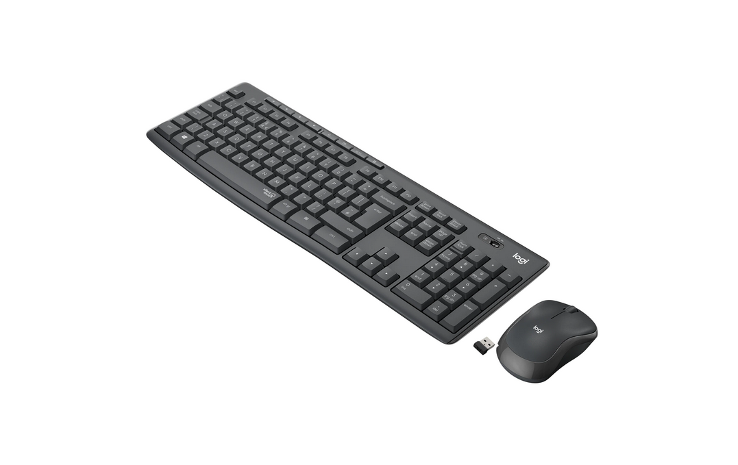 Kit Wireless tastatura si mouse Logitech MK295 Silent Wireless Combo, taste numerice, gri - imaginea 2