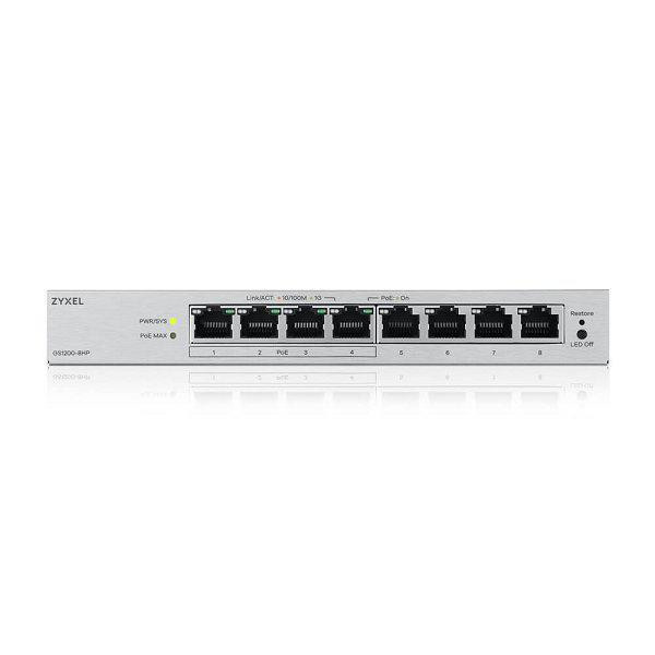 ZYXEL GS1200-8HPV3 8P 8-Port Gigabit PoE Web-Managed Switch - imaginea 4