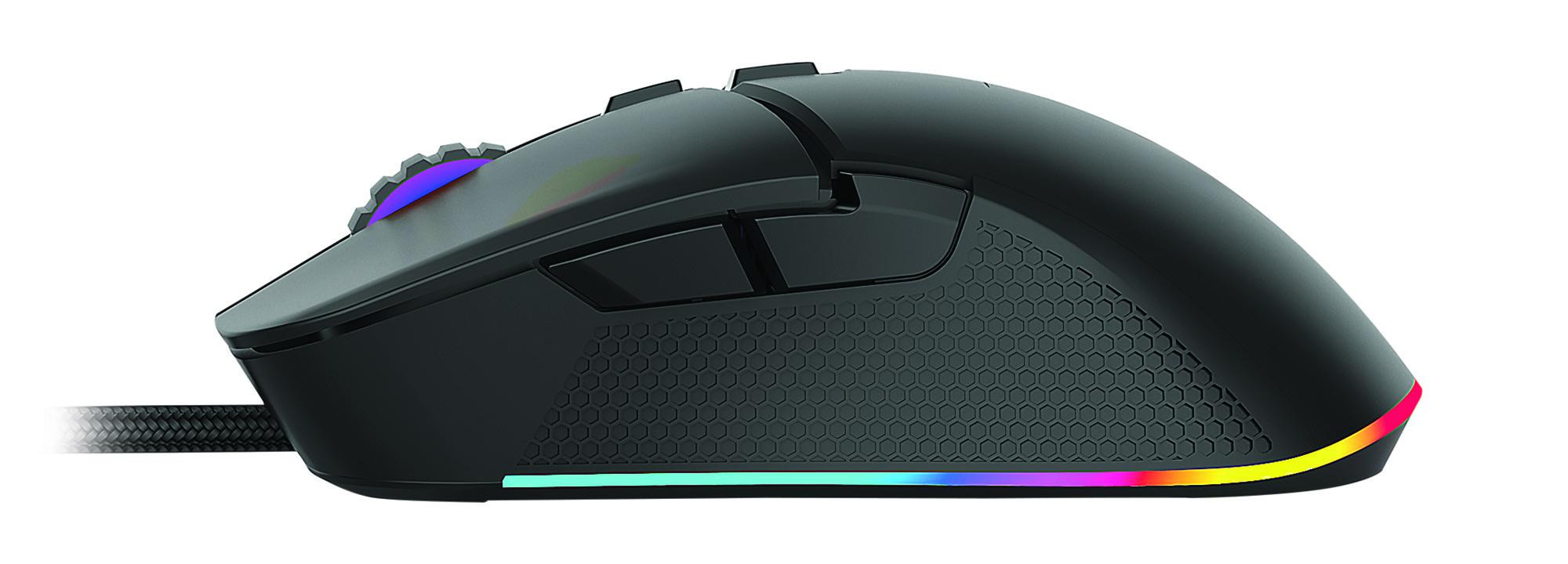 Kit Gaming Serioux Kayel 4 in 1, Tastatura de gaming, 104 taste, 19 taste Anti-ghosting , design slim, iluminare rainbow, structura metalica gri, taste negre + design cu palm rest, cablu USB 1.5M PVC, plug and play; Mouse gaming, senzor Sunplus 199, 800-6400 DPI, switch HUANO, pana la 20 milioane de - imaginea 7