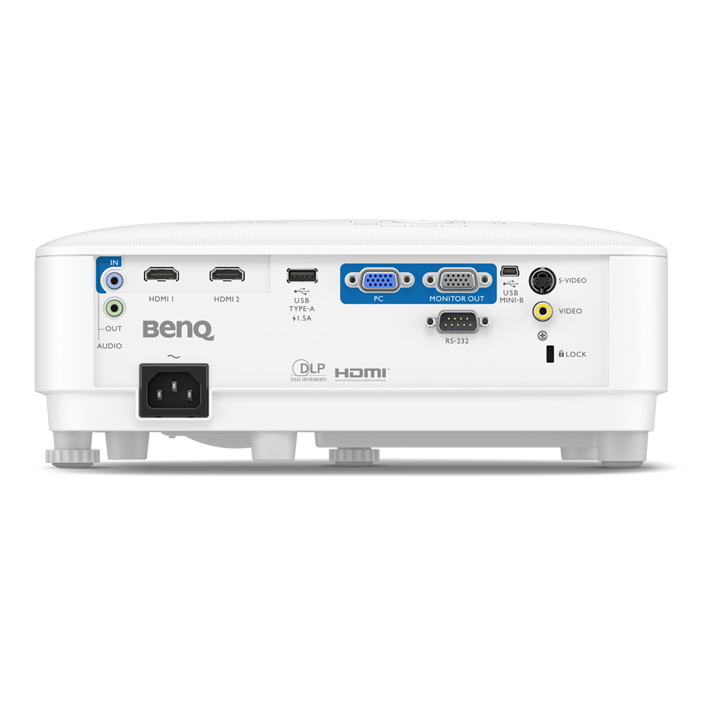 Proiector BenQ MW560, DLP, WXGA 1280*800, up to WUXGA 1920*1200, 4000 lumeni, 20.000, 16:9 nativ, lampa 6.000 ore/ 15.000 ore lamp save, zoom 1.1x, dimensiune maxima imagine 150", boxa 10W, Security Bar, Kensington lock, 2* HDMI, USB Type-A, RS232, USB Mini-B, S- video in, composite video in - imaginea 2