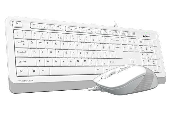Kit Wired tastatura si mouse A4TECH Fstyler FM10+FK10, Alb - imaginea 2