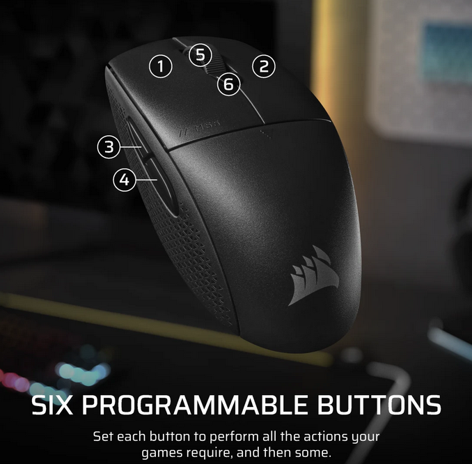 Mouse Gaming Wireless CORSAIR M55, 24000 dpi, Negru - imaginea 8