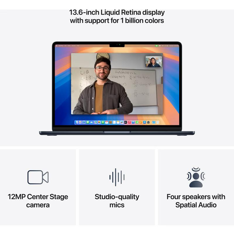 MacBook Air 13.6" Retina/Apple M4 (CPU 10-core, GPU 10-core, Neural Engine16-core)/16GB/ 1TB - Midnight - INT KB (2025) 35W USB‑C (Cto fromMW133RO/A) - imaginea 6