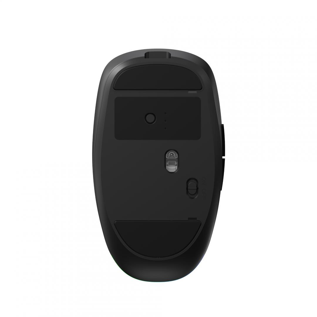 Mouse wireless AirFlow 2.4G+BT cu mod dual, cu receptor dual USB-A +USB-C; LED frontal  Mod: 2.4G + Bluetooth  Număr cheie: 6  Material: ABS  Culoare: Negru complet  DPI: 800-1200-1600  Comutator: Clic silențios pentru butonul L-R  Interfață: Receptor dual USB-A + TYPE-C  Baterie: Baterie litiu de - imaginea 7