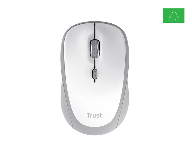 Mouse Wireless Trust Yvi+, 1600 DPI, Alb - imaginea 1