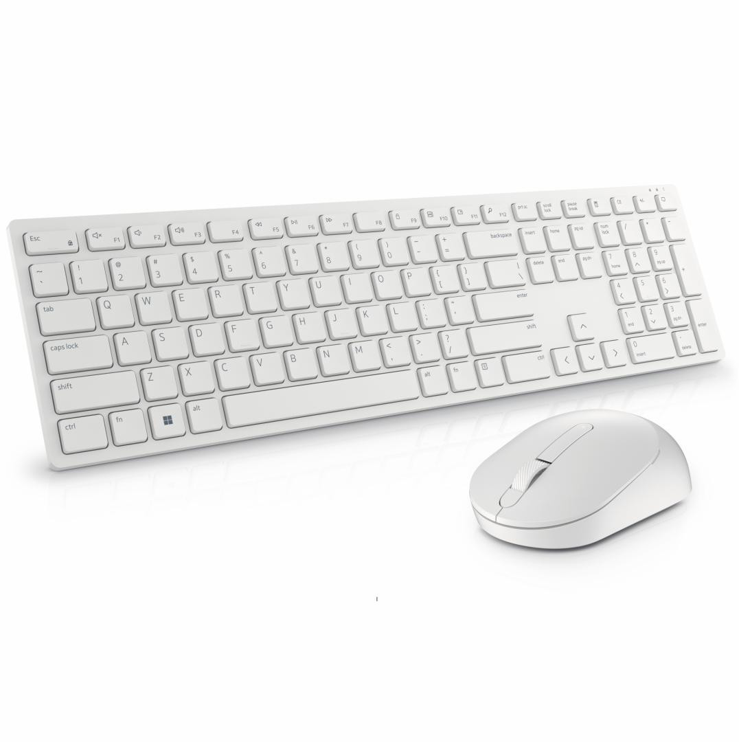Kit Wireless tastatura si mouse Dell KM5221W, taste numerice, Alb - imaginea 1