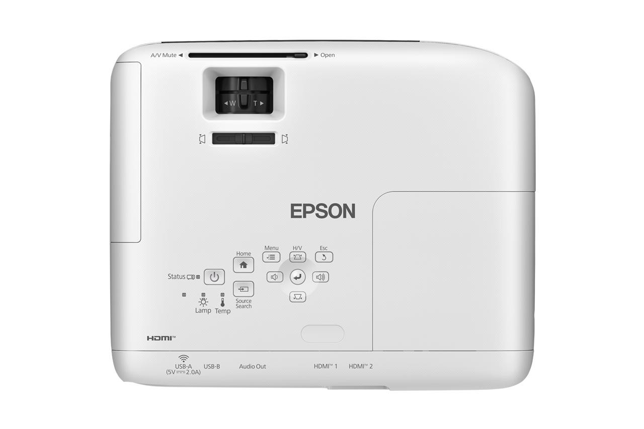 PROJECTOR EPSON EB-FH08, Tehnologie 3LCD, Luminozitate; 3600 Lumeni, Rezolutie: FullHD 1080p, Aspect 16:9, Sursa lumina: Lampa, Durata de viata lampa: 6.000h, 12.000h eco mode, Contrast: 16.000:1, Refresh rate: 192 Hz - 240 Hz, Interfata; USB 2.0 Type B (Service Only), HDMI in (2x), Jack plug out - imaginea 3
