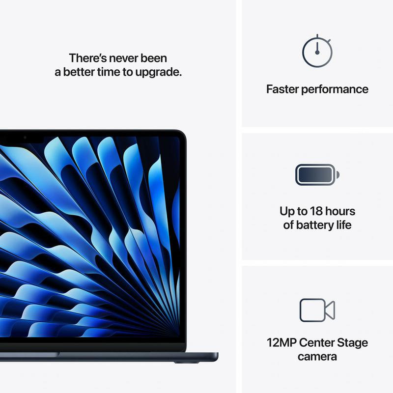 MacBook Air 13.6" Retina/Apple M4 (CPU 10-core, GPU 10-core, Neural Engine16-core)/16GB/ 1TB - Midnight - INT KB (2025) 35W USB‑C (Cto fromMW133RO/A) - imaginea 4