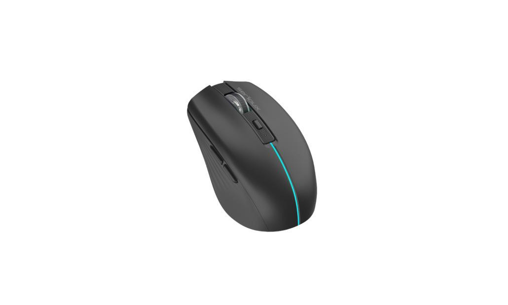 Mouse Serioux Flicker 212, Wireless, Negru,  senzor: Optic, DPI: 800/ 1200/ 1600, conexiune: Dongle USB 2,4 GHz, banda de frecventa: 2,4 GHz, baterie integrată litiu de 500 mAh, banda LED, cerințe OS: Win, Mac, Vista - imaginea 2