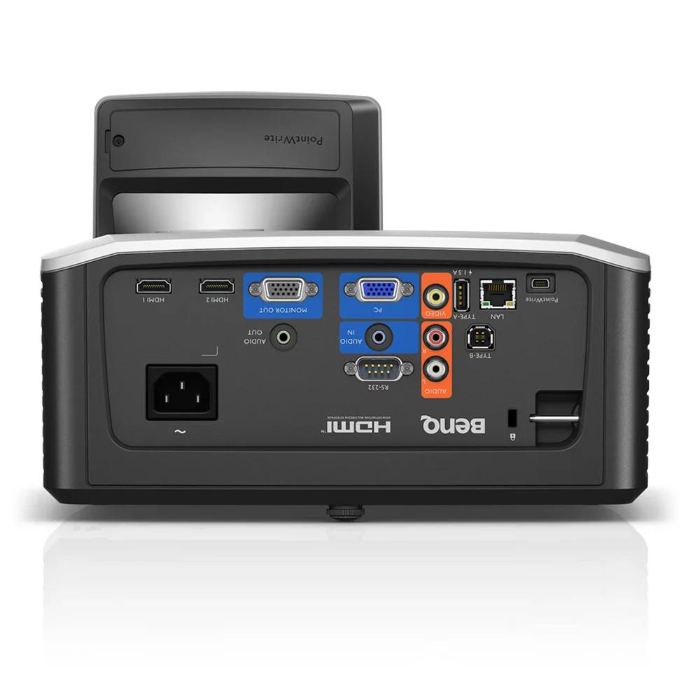 Videoproiector BenQ MH856UST+, FHD 1920* 1080, up to WUXGA 1920*1200, 16:9, 10.000:1, lampa 5.000 ore/ 12.000 ore ecomode, 2* D-sub, Composite Video in (RCA), 2* HDMI, LAN (RJ45), USB Type A, USB Type B service, USB Type Mini B-1(PointWrite), RS232 in (DB-9pin), boxe 2* 10W, audio in/ out - imaginea 2