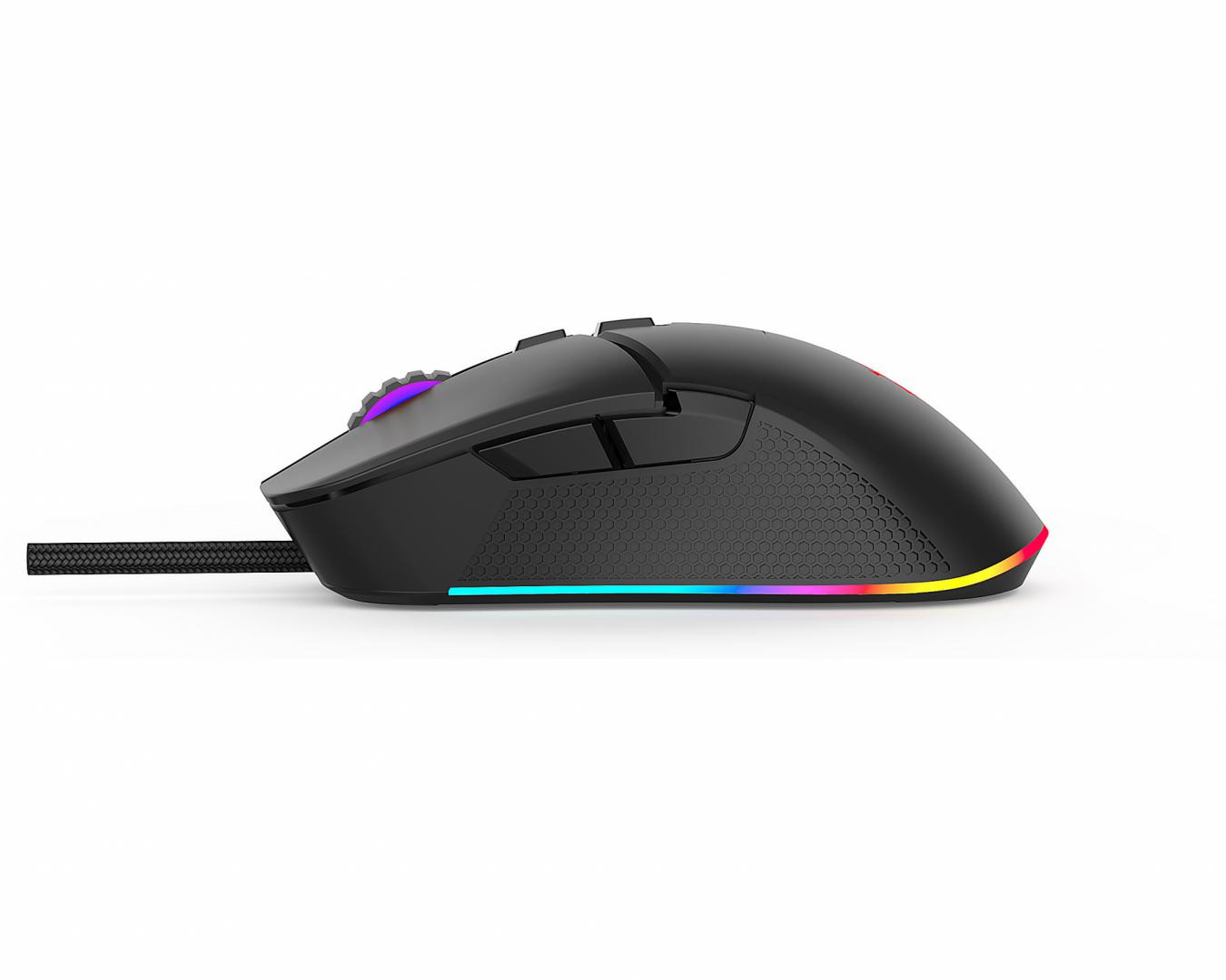 Mouse gaming Serioux Kayel, Senzor Sunplus 199, 800-6400 DPI, switch HUANO, pana la 20 milioane de click-uri, 7 Butoane, 6 moduri de iluminare RGB, cablu USB 1.5M, plug and play, compatibil cu Windows 2000/XP/9X/VISTA/7/8/10 - imaginea 3