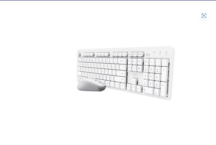 Kit Wireless tastatura si mouse Trust Ody II, taste numerice, alb - imaginea 1