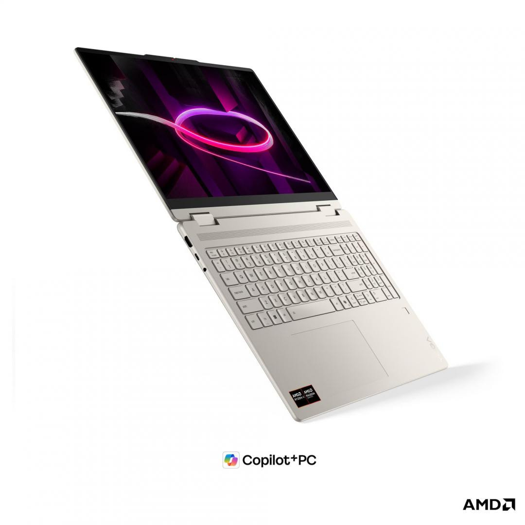 Laptop Consumer Lenovo Yoga 7 2-in-1 16AGP11 Copilot+ PC, cu procesor Ryzen AI 7 445, 16'' OLED, 24 GB LPDDR5x-SDRAM, 1 TB, AMD Radeon 840M, Fara OS, 3 ani Garantie - imaginea 4