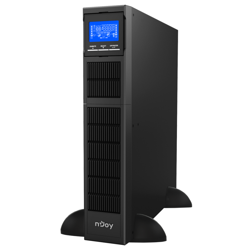UPS Njoy Balder 1000 Online, Tower/rack, 1000 W, fara AVR, IEC x 8, display LCD, back-up 11 – 20 min.  Putere (VA): 1000 - imaginea 1