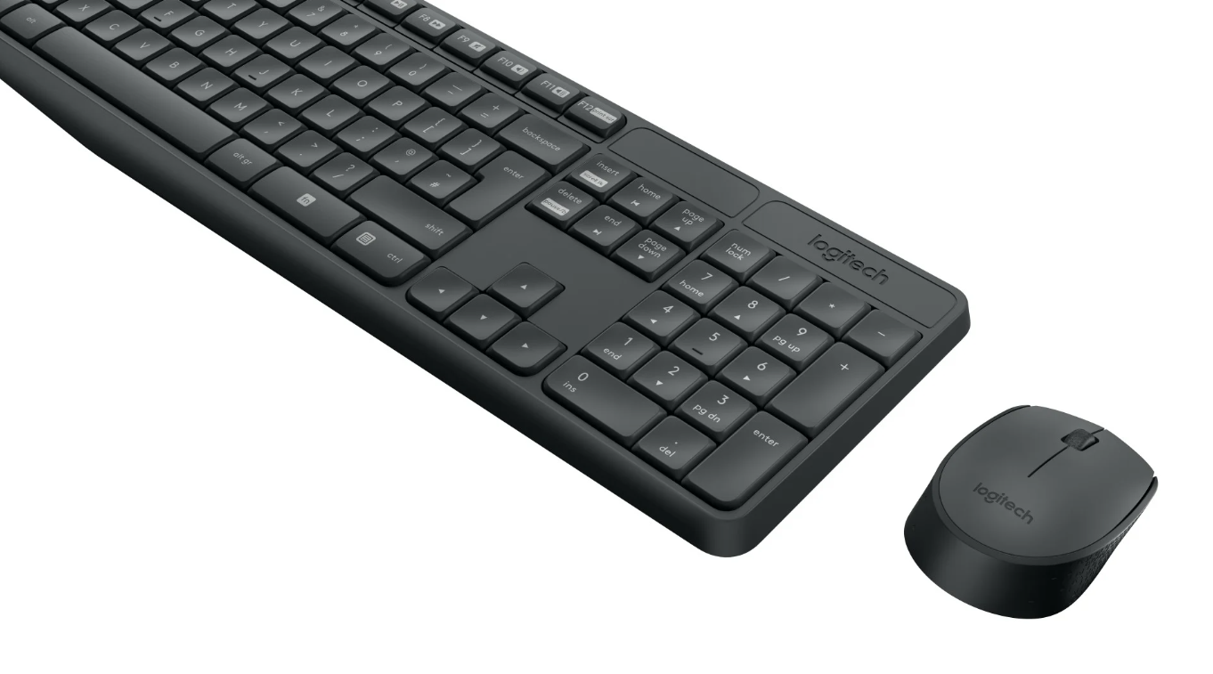 Kit wireless tastatura si mouse Logitech MK235, taste numerice, gri - imaginea 3