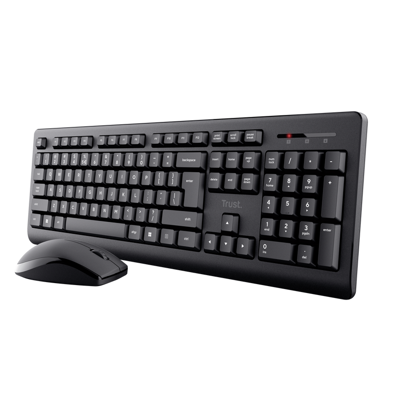 Kit Wireless tastatura si mouse TRUST Primo, taste numerice, Negru - imaginea 1