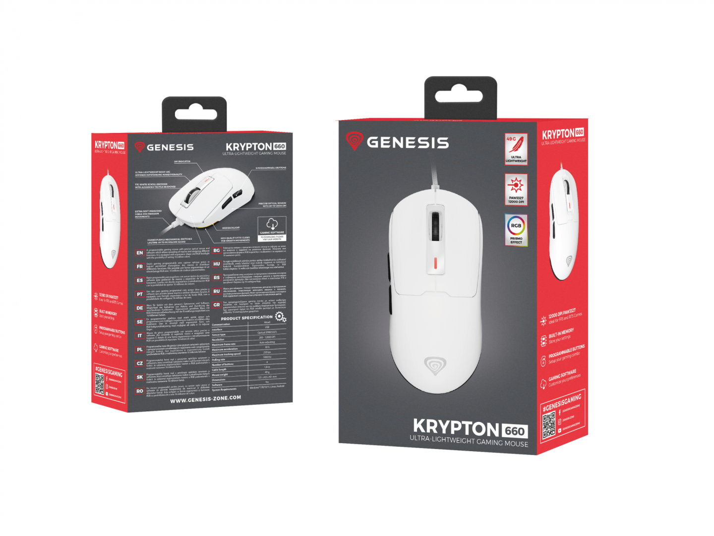 Mouse Gaming GENESIS Krypton 660, 12000 DPI, Alb - imaginea 14