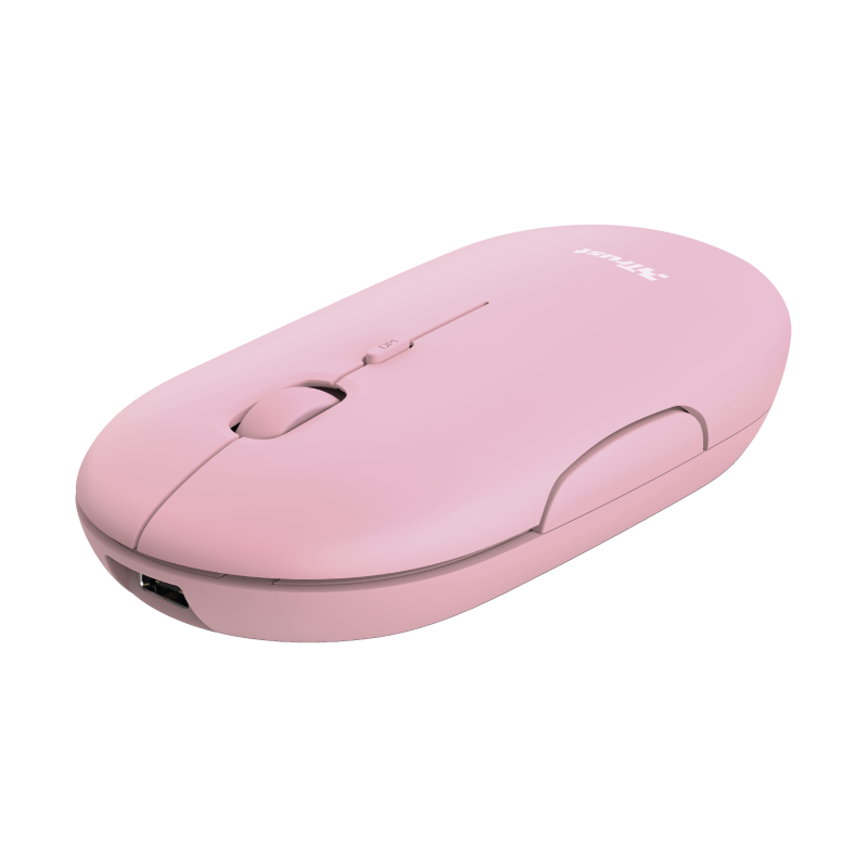 Mouse Wireless Trust Puck, 1600 dpi, Roz - imaginea 1