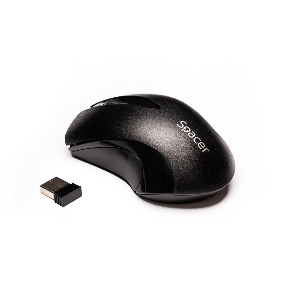 Mouse Wireless SPACER SPMO-W12, 1001 2000 dpi, Negru - imaginea 1