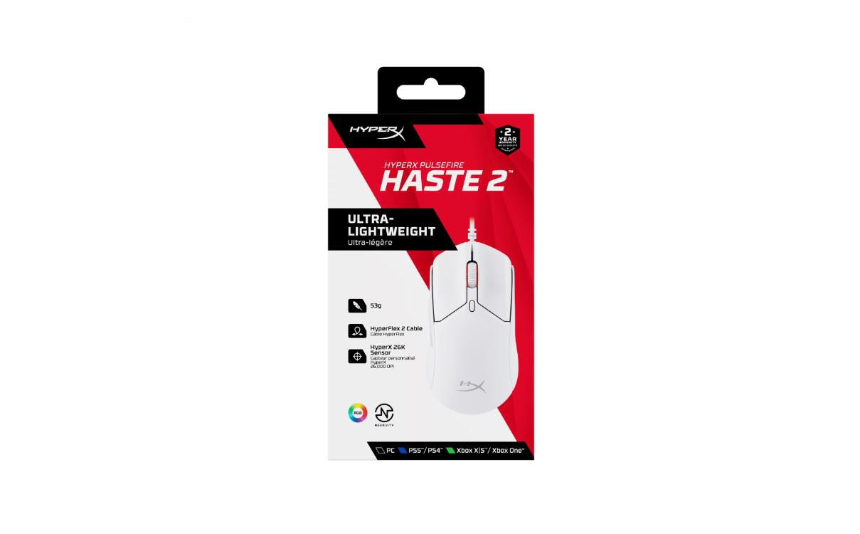 Mouse Gaming Cu fir HyperX Pulsefire Haste, 26000 DPI, Alb - imaginea 3