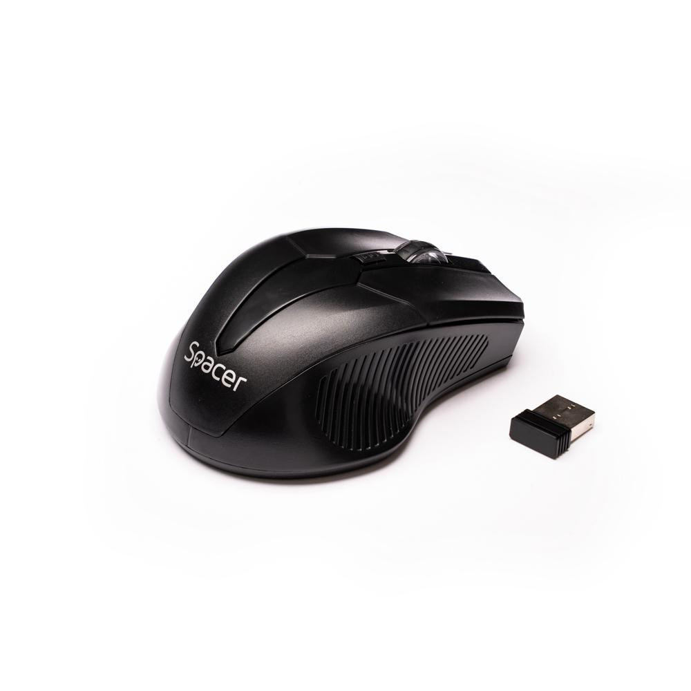 Mouse Wireless SPACER SPMO-W02, 1600 dpi, Negru - imaginea 3