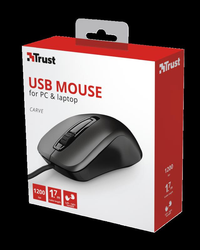 Mouse Trust Carve, 1200 dpi, Negru - imaginea 8