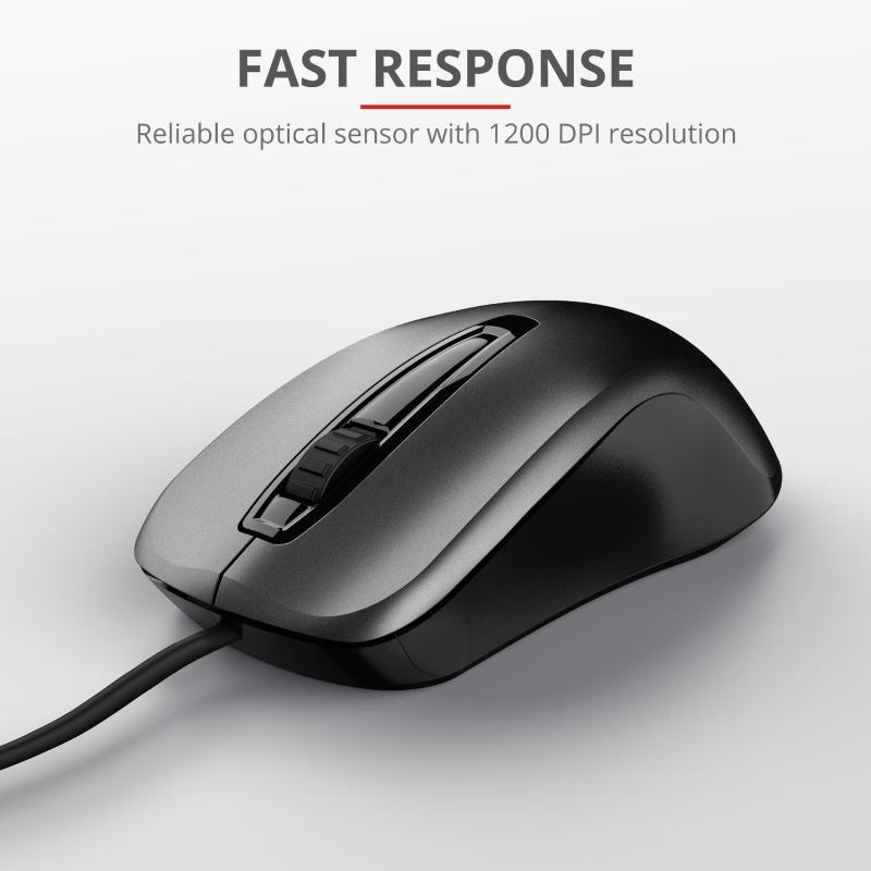 Mouse Trust Carve, 1200 dpi, Negru - imaginea 6