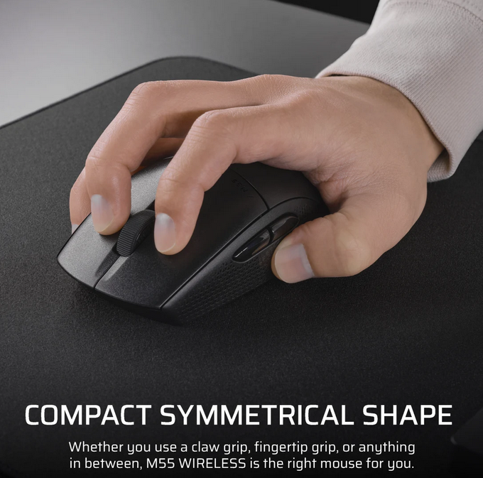Mouse Gaming Wireless CORSAIR M55, 24000 dpi, Negru - imaginea 3