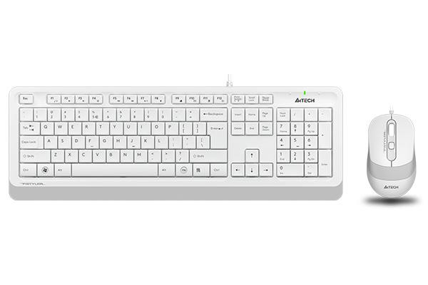 Kit Wired tastatura si mouse A4TECH Fstyler FM10+FK10, Alb - imaginea 1