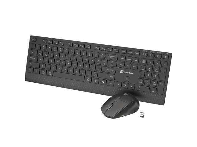 Kit Wireless tastatura si mouse NATEC STINGRAY 2, Negru - imaginea 1