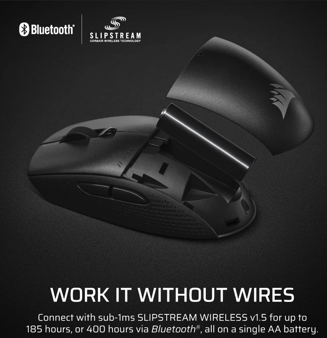 Mouse Gaming Wireless CORSAIR M55, 24000 dpi, Negru - imaginea 5