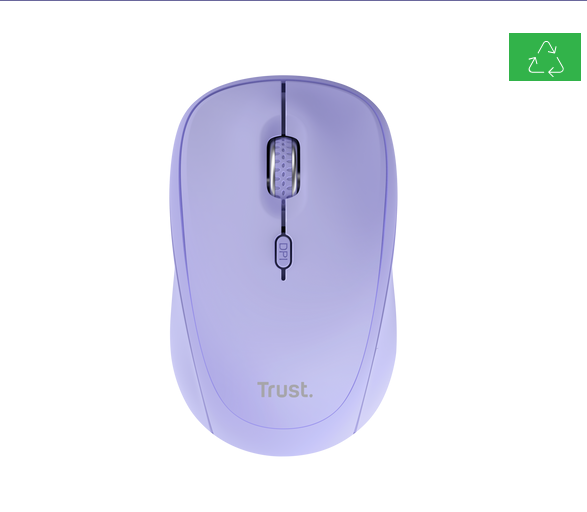Mouse Wireless Trust Yvi+, 1600 DPI, Liliac - imaginea 1