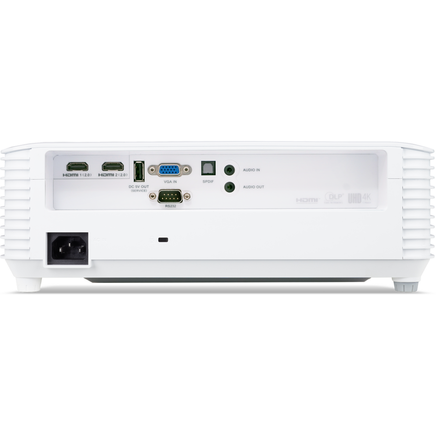 Videoproiector Acer X1827, 4K 3840* 2160, 4.000 lumeni, 16:9/ 4:3, 10.000:1, dimensiune maxima imagine, distanta maxima de proiectie 10 m, boxa 10W, lampa 5.000 ore/ 12.000 ore ecomode, 26 dB, 3.1 kg, D-sub, 2* HDMI, PC audio in/ out, DC Out (5V/1.5A, USB Type A), SPDIF Audio (Optical), RS232, cablu - imaginea 2