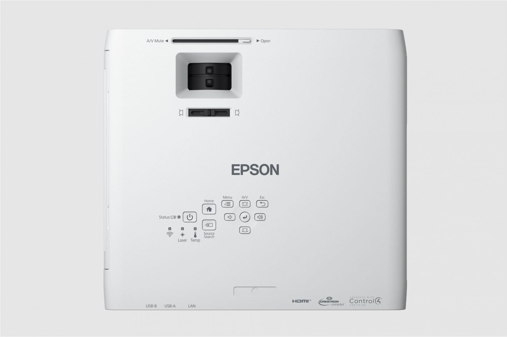 Proiector EPSON EB-L260F, 3LCD, RGB, 4600 lumeni, FHD 1080p, 16:9, Cpontrast:2.500.000:1, lampa 20.000 ore/ 30.000 ore Eco mode, dimensiune imagine: 31"-310", Interfata: USB 2.0-A, USB 2.0, RS-232C, Ethernet interface (100 Base-TX / 10 Base-T), Wi-Fi Direct, VGA in (2x), VGA out, Composite in - imaginea 4