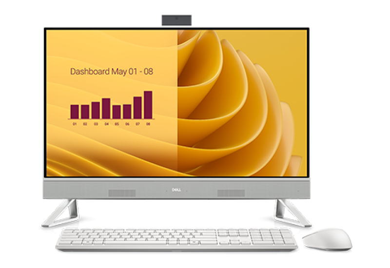 All-in-One Consumer DELL EC27250 cu procesor Intel Core 7 150U pana la 5.4 GHz, 27 inch, FHD, 32 GB, Intel Graphics, Windows 11 Pro, White, 3 ani Garantie - imaginea 1