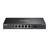 Omada 5-Port 2.5GBASE-T and 1-Port 10GE SFP+ Easy Managed Switch with 4- Port PoE++ PORT: 4× 2.5G PoE++ Ports, 1× 2.5G Non-PoE RJ45 Port, 1× 10G SFP+ Slot SPEC: 802.3af/at/bt type3/bt type4, 120 W PoE Power, Desktop Steel Case and Fanless FEATURE: Centralized Management by Omada SDN Controller — Nou