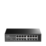 CUDY 16-Port 10/100 Mbps Switch, 16 10/100 Mbps RJ45 Ports, Switch/VLAN/Extend working mode DIP switch, Rack-mountable Steel Case, Power Saving, Plug & Play, Rack-Mount kits included — Nou