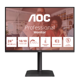 Monitor Consumer AOC X24E4U, 24", 1920 x 1200 pixeli, Black, 5 Ani Garantie