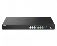 D-Link DMS-1250-18/E. Switch type: Managed, Switch layer: L2. Basic switching RJ-45 Ethernet ports type: 2.5G Ethernet (100/1000/2500), Basic switching RJ-45 Ethernet ports quantity: 16. MAC address table: 16000 entries, Switching capacity: 120 Gbit/s. Networking standards: IEEE 802.1Q, IEEE 802.1p — Nou