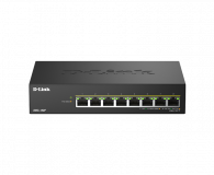 Switch DLink DMS-108P, 8 porturi, PoE, 8 x RJ-45, Auto MDI/MDIX adjustment for all ports, viteza de transfer LAN 2.5 Gbps, capacitate 40 Gbps — Nou