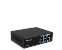"Switch Milesight MS-S0208-GL; Porturi:8×100Mbps PoE ports (RJ45) +2×1000Mbps unlink ports; Maxim 30 W per port, Buget 120 W; Performanta: Switching capacity 11.8Gbps, Forwarding 4.17Mpps Alimentare: AC 100~240V, 50-60Hz, 2.2A; Dimensiuni: 195mm x 130mm x 40mm; Greutate: 0.7Kg." — Nou
