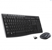 Kit Wireless tastatura si mouse Logitech Mk270, taste numerice, negru — Nou