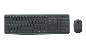 Kit wireless tastatura si mouse Logitech MK235, taste numerice, gri — Nou