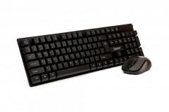 Kit wireless tastatura si mouse SPACER SPDS-1100, taste numerice, negru — Nou