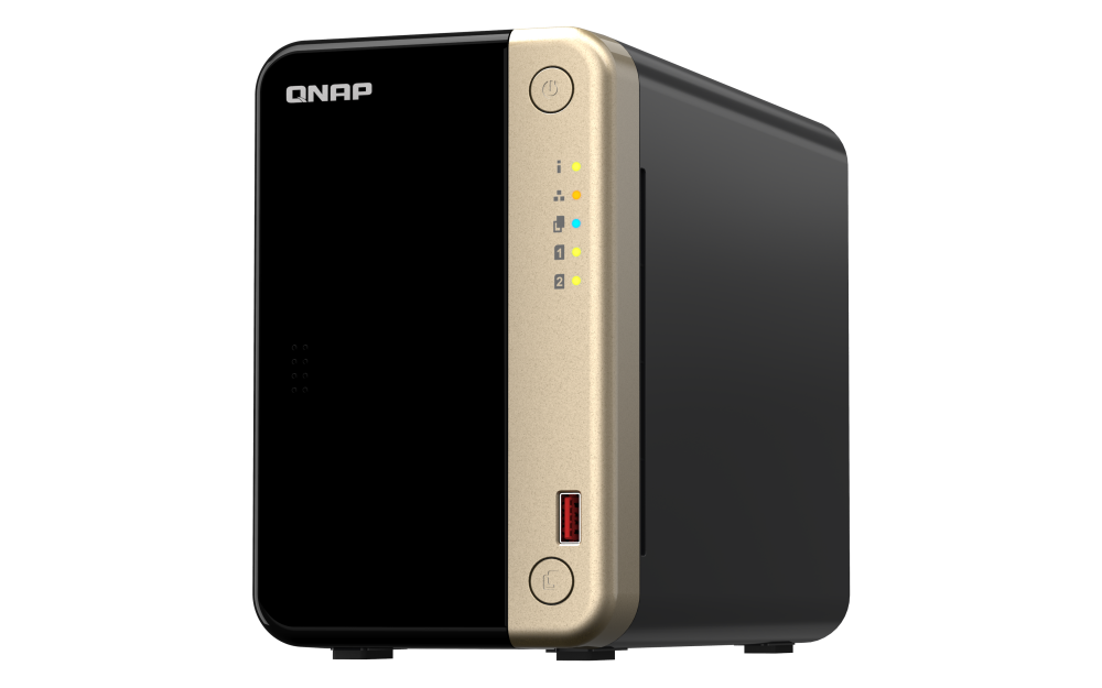 NAS QNAP 264 2-Bay, CPU Intel Celeron N5105/N5095 4-core/4-thread Processor, RAM 8 GB DDR4 (onboard, not expandable), HDD 2 x 2.5"/3.5" SATA 6Gbps + 2 x M.2 2280 PCIe Gen 3 x1 SSD slots (neincluse), LAN: 2 x 2.5GbE (optional 10GbE expansion via a PCIe card), USB3.2 Gen2: 2 x Type-A USB2.0: 2, tower - imaginea 1