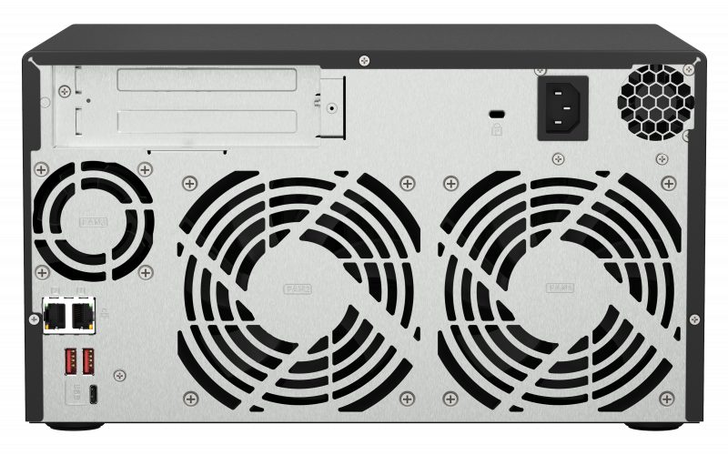 NAS QNAP 873A 8-Bay, CPU AMD Ryzen V1000 series V1500B 4C/8T 2.2GHz, RAM 8GB (1x 8GB) DDR4 (2 x SODIMM slots, max. 64GB, suport optional ECC RAM), 8x 2.5/3.5 SATA 6Gbps, 2x M.2 2280 NVMe PCIe Gen3 x1 HDD (neincluse), LAN: 2 x 2.5GbE (optional port 10GbE prin placa PCIe), tower, single PSU, 250W - imaginea 2