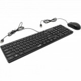 Kit Wired tastatura si mouse Genius SlimStar C126, taste numerice, negru — Nou