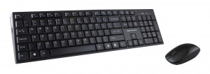 Kit tastatura + mouse Serioux NK9800WR, wireless 2.4GHz, US layout, multimedia, mouse optic 1200dpi, negru, USB, nano receiver — Nou
