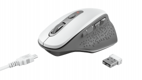 Mouse Trust Ozaa, Rechargeable Wireless, alb - imaginea 1